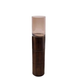 Walnut lantaarn met glas M