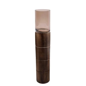 Walnut lantaarn met glas L